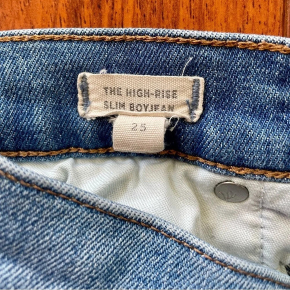 Madewell The High-Rise Slim Crop Boyiean: Knee-Rip Edition blue size 25 - Picture 11 of 16